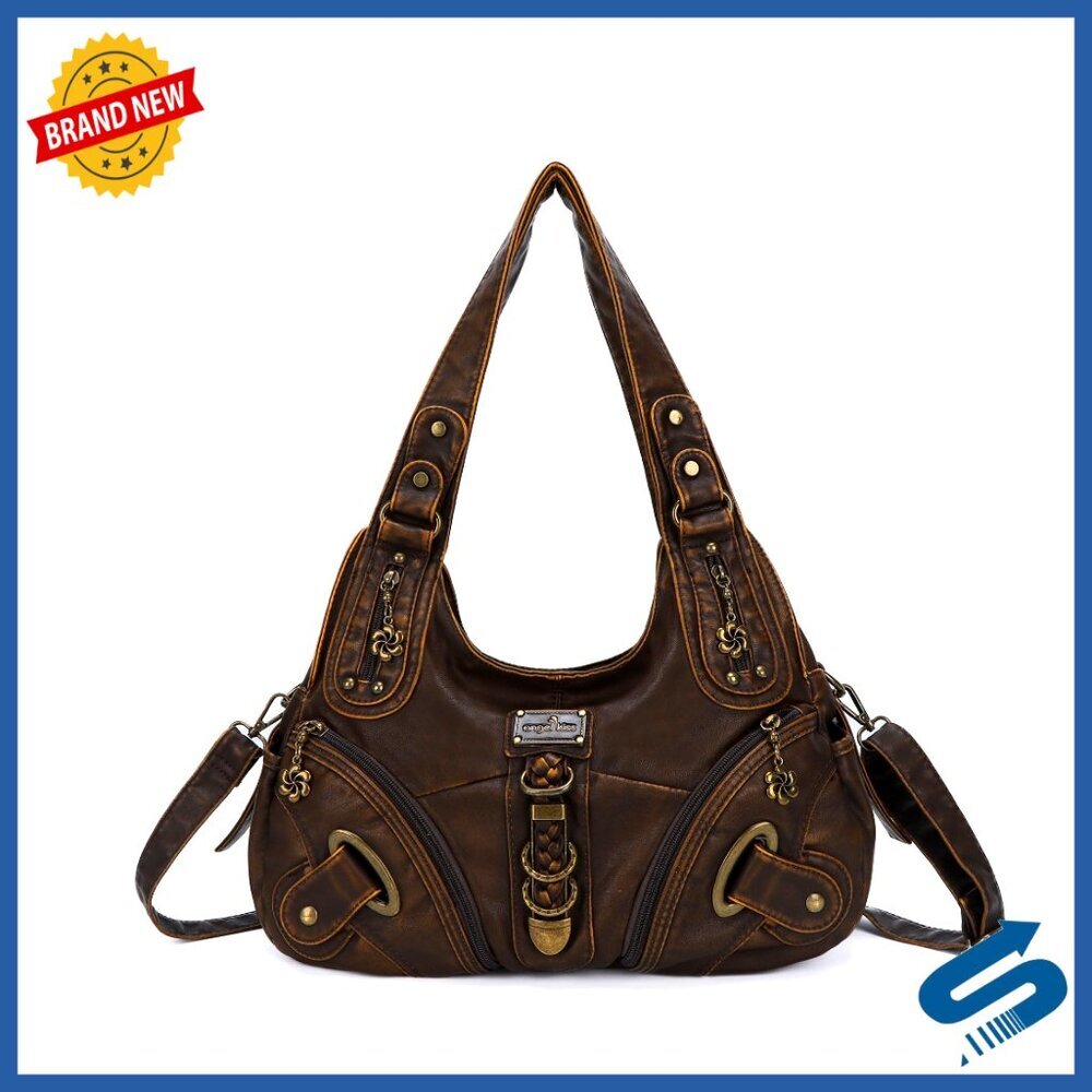 Large Convertible Hobo Satchel Shoulder Bag with Multiple Pockets